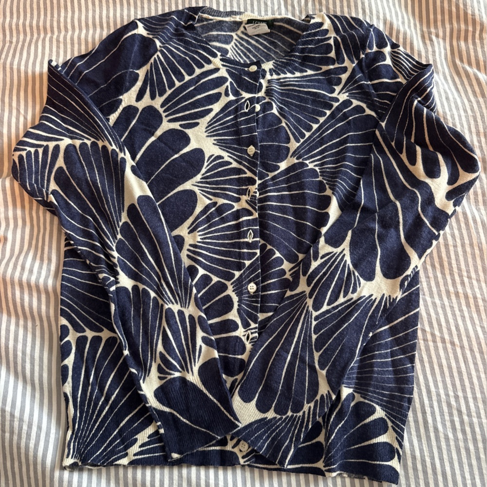 J. Crew Navy and Cream Patterned Knit - Picture 3 of 3